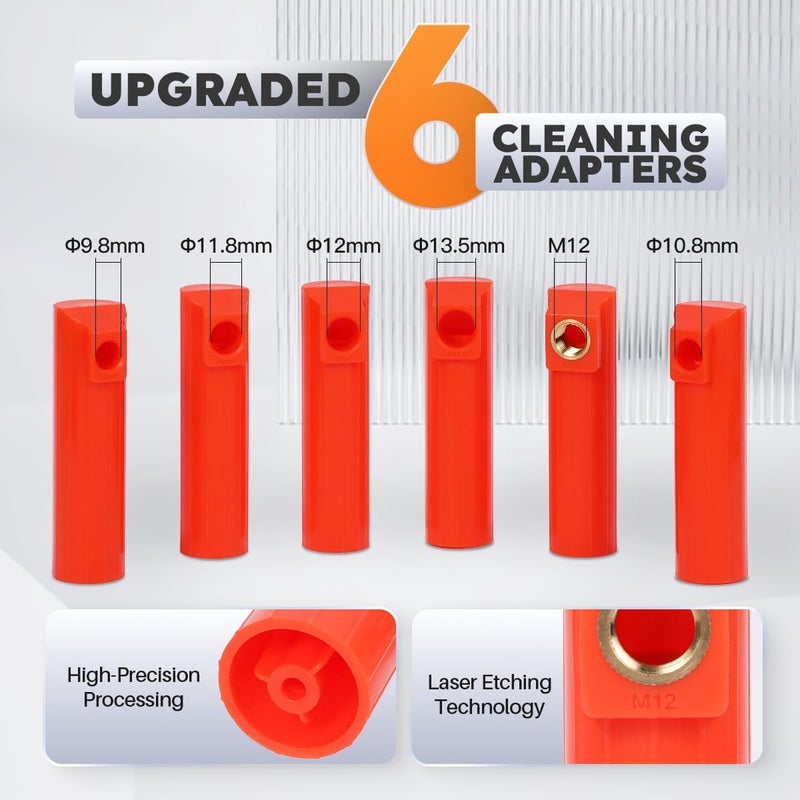 CMTOOL Fuel Injector Tester and Cleaner Tool Kit, Upgraded 6 Cleaning Adapters & 8 Pulse Modes, DIY Tool, Car Fuel Injector Cleaner Kit, 5V/12V Output Voltage Level - Image 3